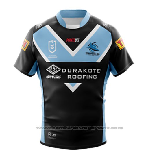 camiseta rugby Cronulla Sharks 2019 segunda